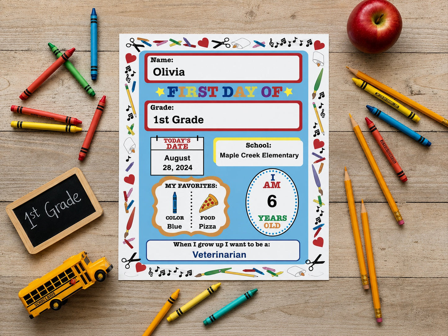 SHAPES ETC. First Day of School Announcement