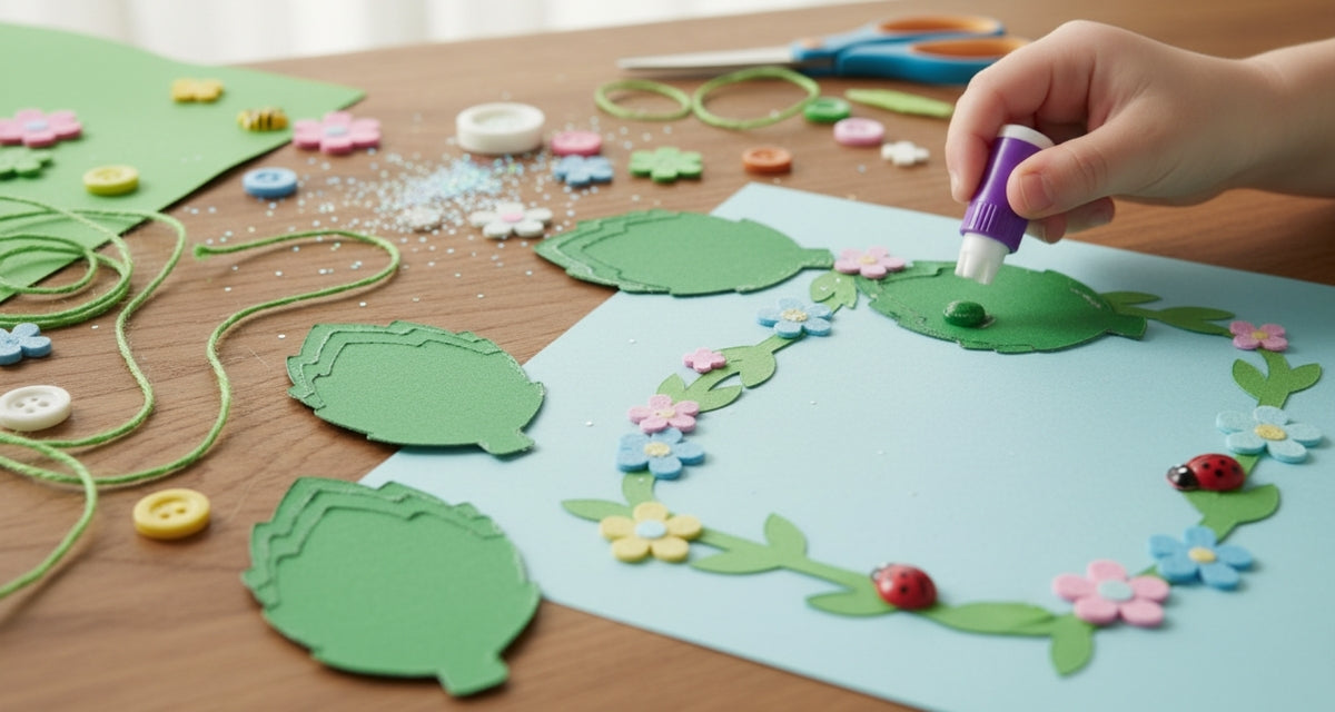 SHAPES ETC. Small Single Color Creative Foam Cut-Outs - Green Leaf