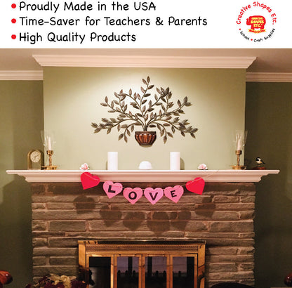 SHAPES ETC. Heart Large Tri-Color Creative Cut-Outs- 5.5”
