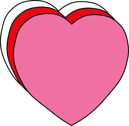 SHAPES ETC. Heart Small Tri-Color Creative Cut-Outs- 2.5”