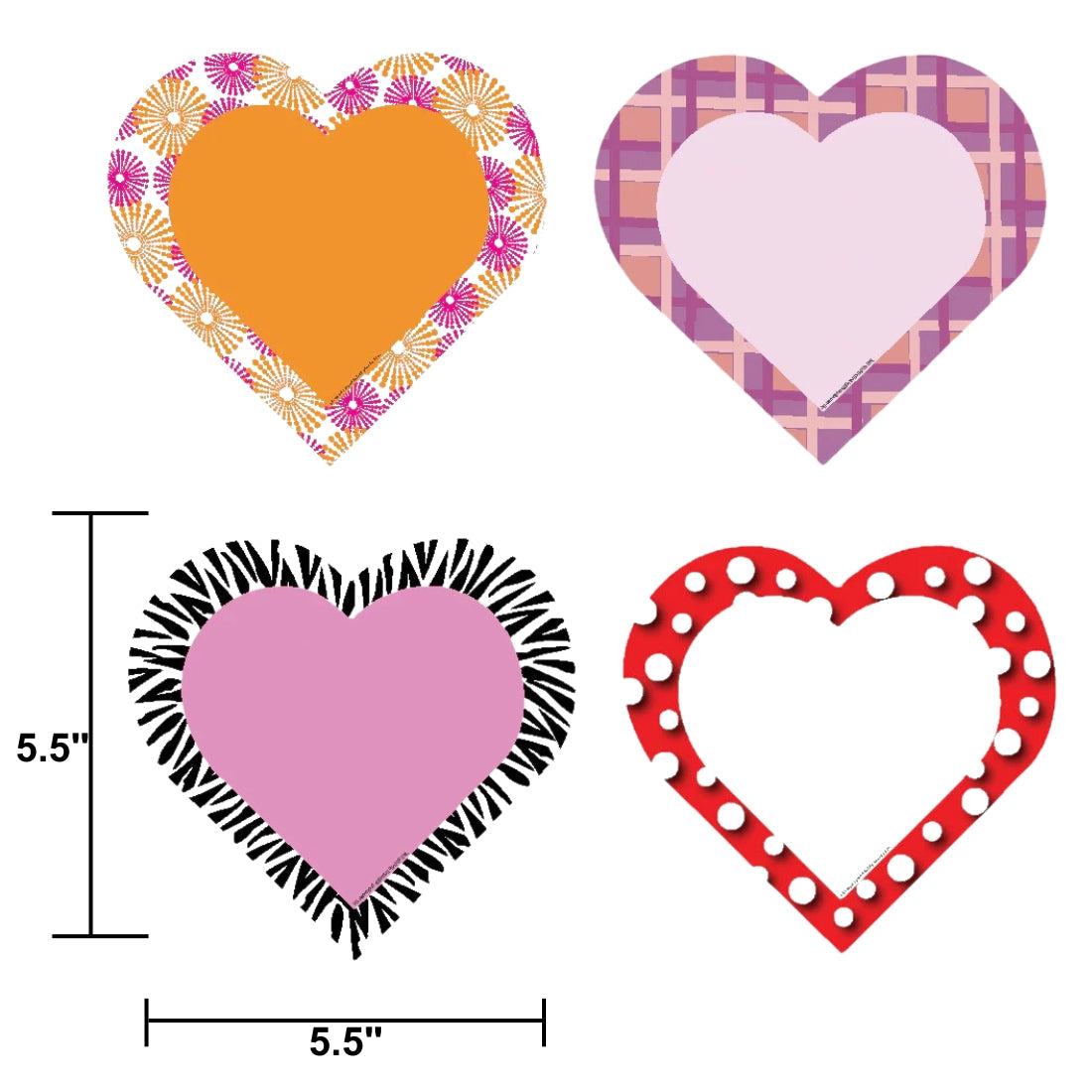 SHAPES ETC.  Large Cardstock Accents - Hearts Variety Pack