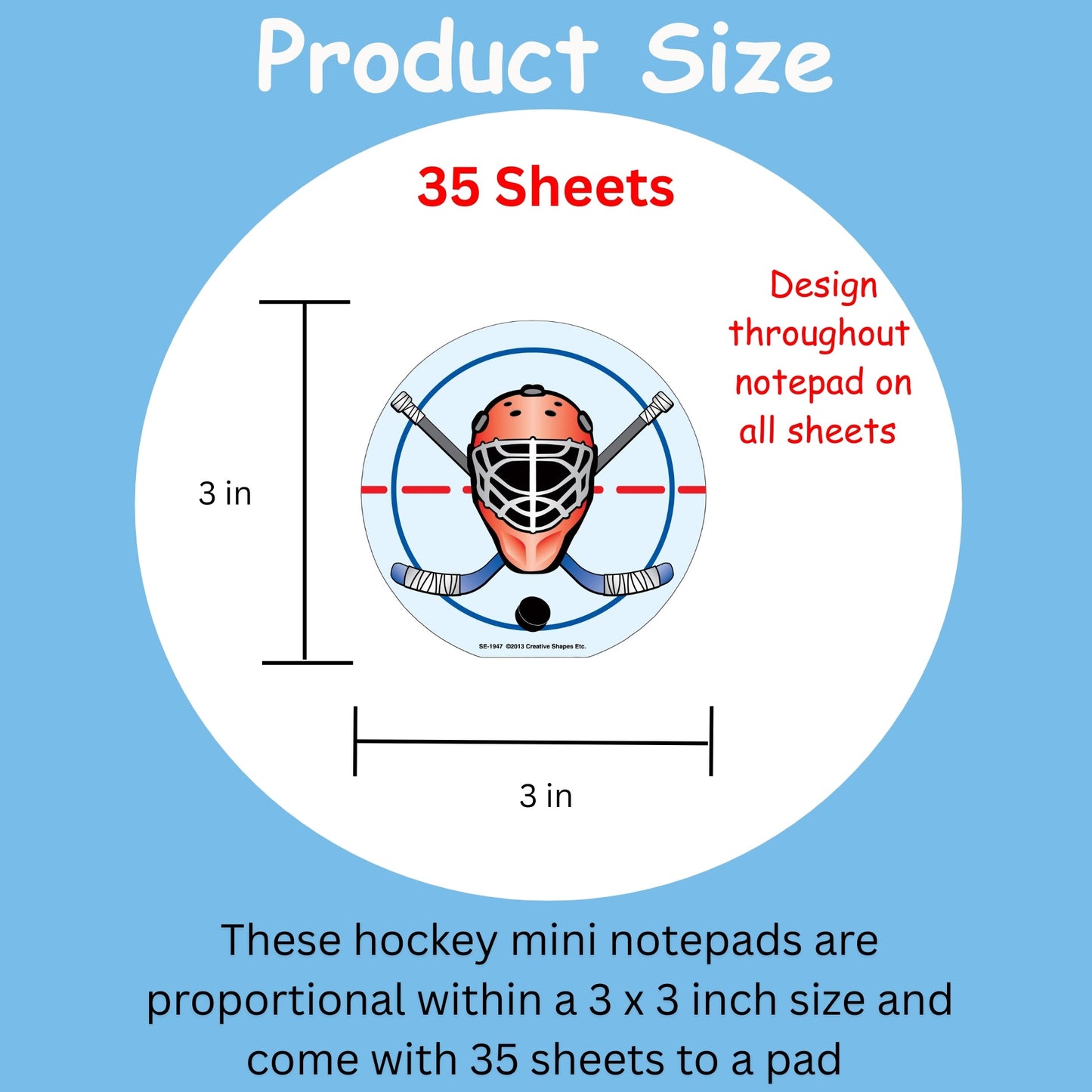 SHAPES ETC. Mini Notepad - Hockey