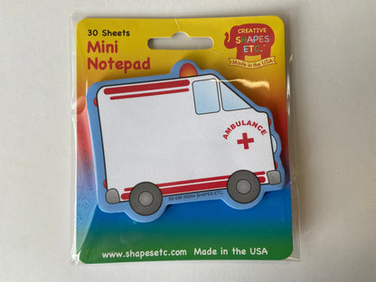 SHAPES ETC. Mini Notepad - Original Ambulance