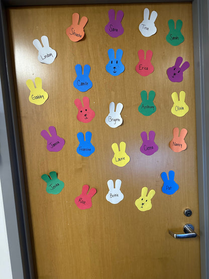 SHAPES ETC. Bunny With Ears Assorted Color Creative Cut-Outs- 5.5”