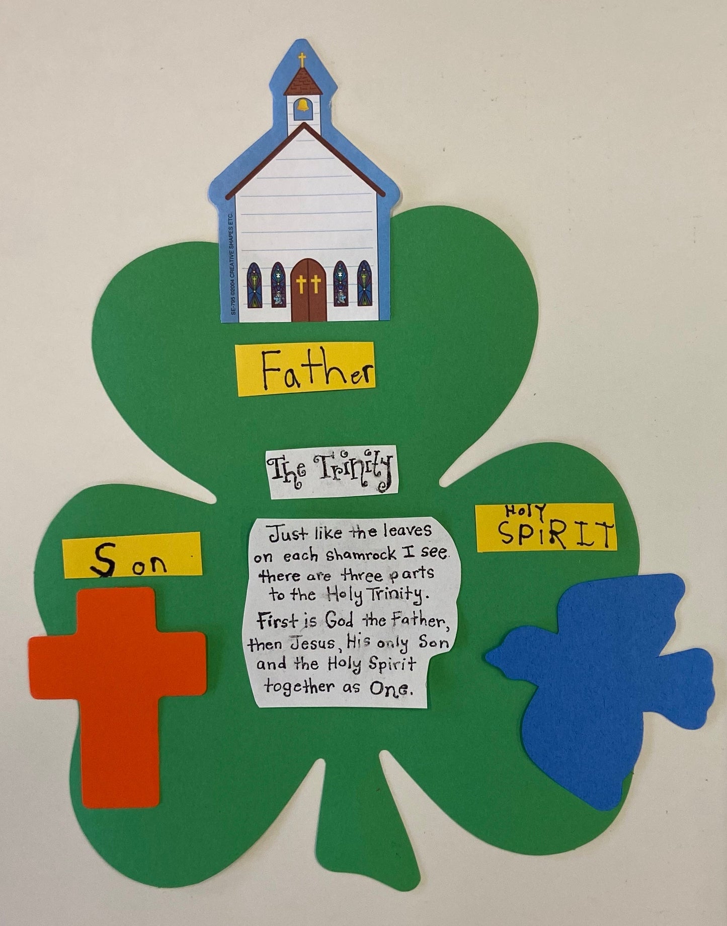 SHAPES ETC. Shamrock Single Color Super Cut-Outs- 8” x 9”