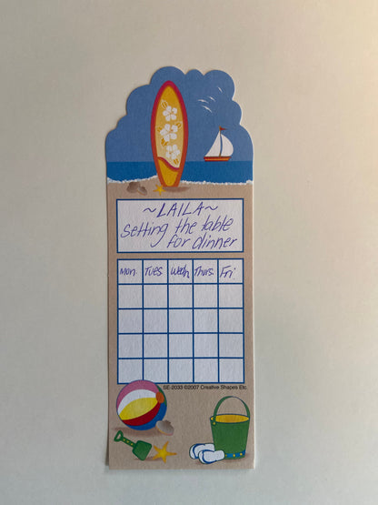 SHAPES ETC. Personal Incentive Chart - Surf's Up