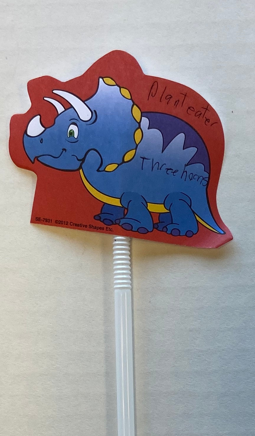 SHAPES ETC.  Notepad - Triceratop Dinosaur