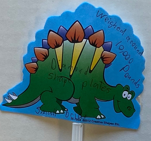 SHAPES ETC. Mini Notepad - Stegosaurus Dinosaur