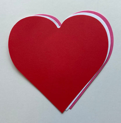 SHAPES ETC. Heart Large Tri-Color Creative Cut-Outs- 5.5”