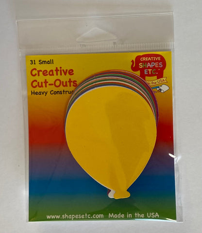 SHAPES ETC. Balloon Assorted Color Creative Cut-Outs- 3"