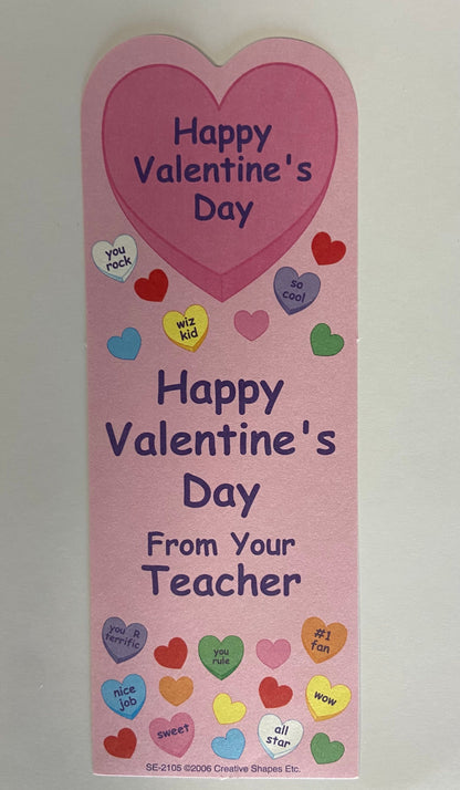 SHAPES ETC. "From Your Teacher" Bookmarks - Valentine