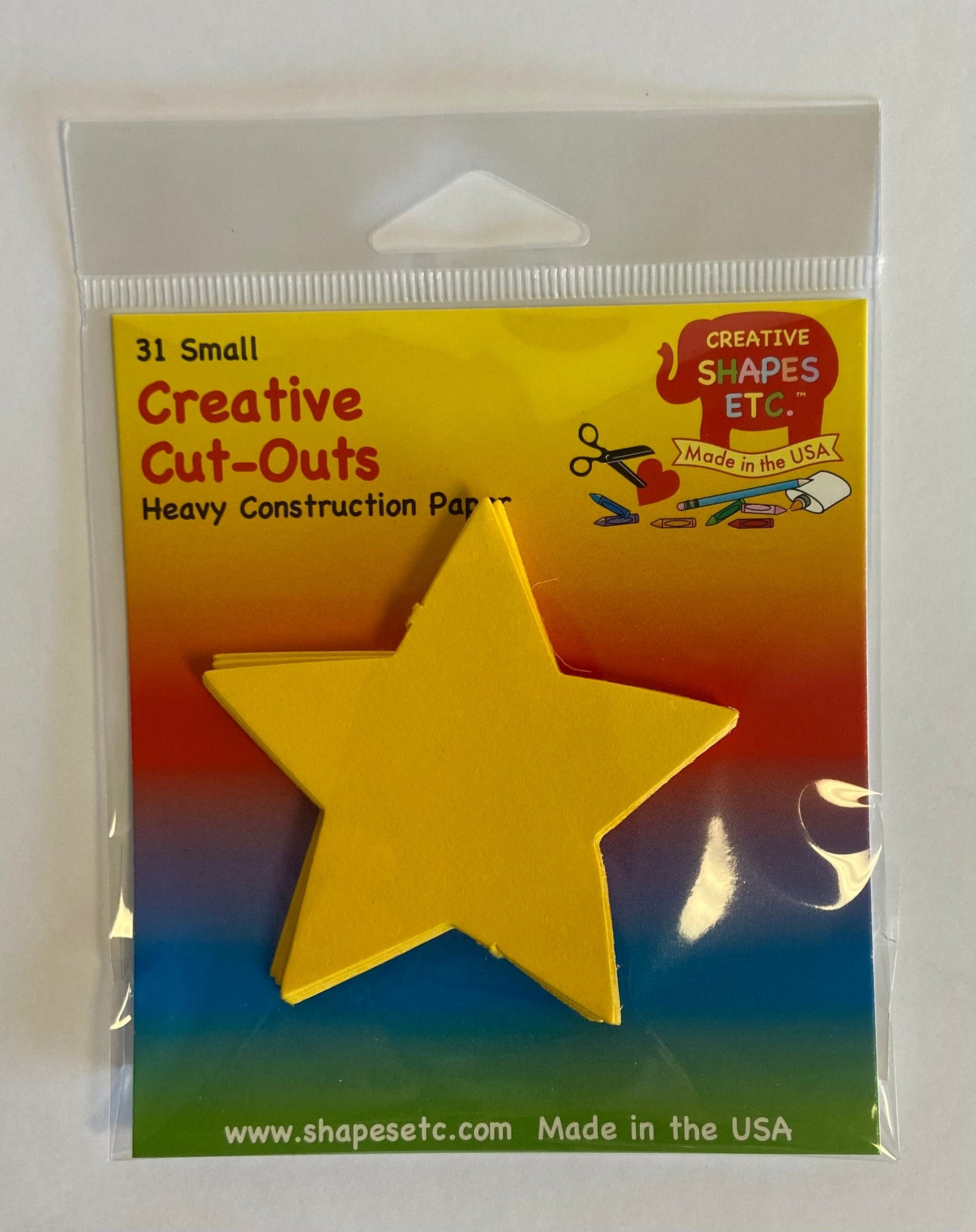 SHAPES ETC. Small Single Color Cut-Out - Star