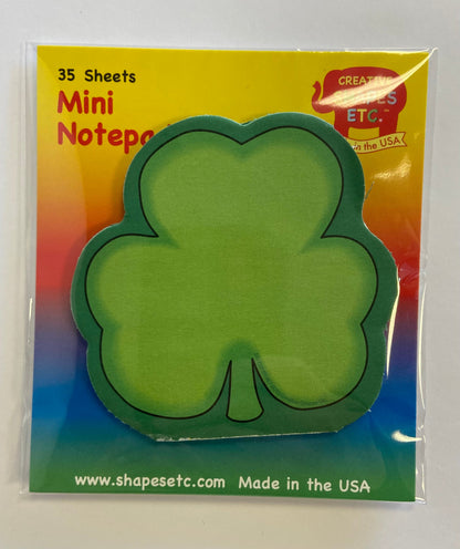 SHAPES ETC. Mini Notepad - Shamrock