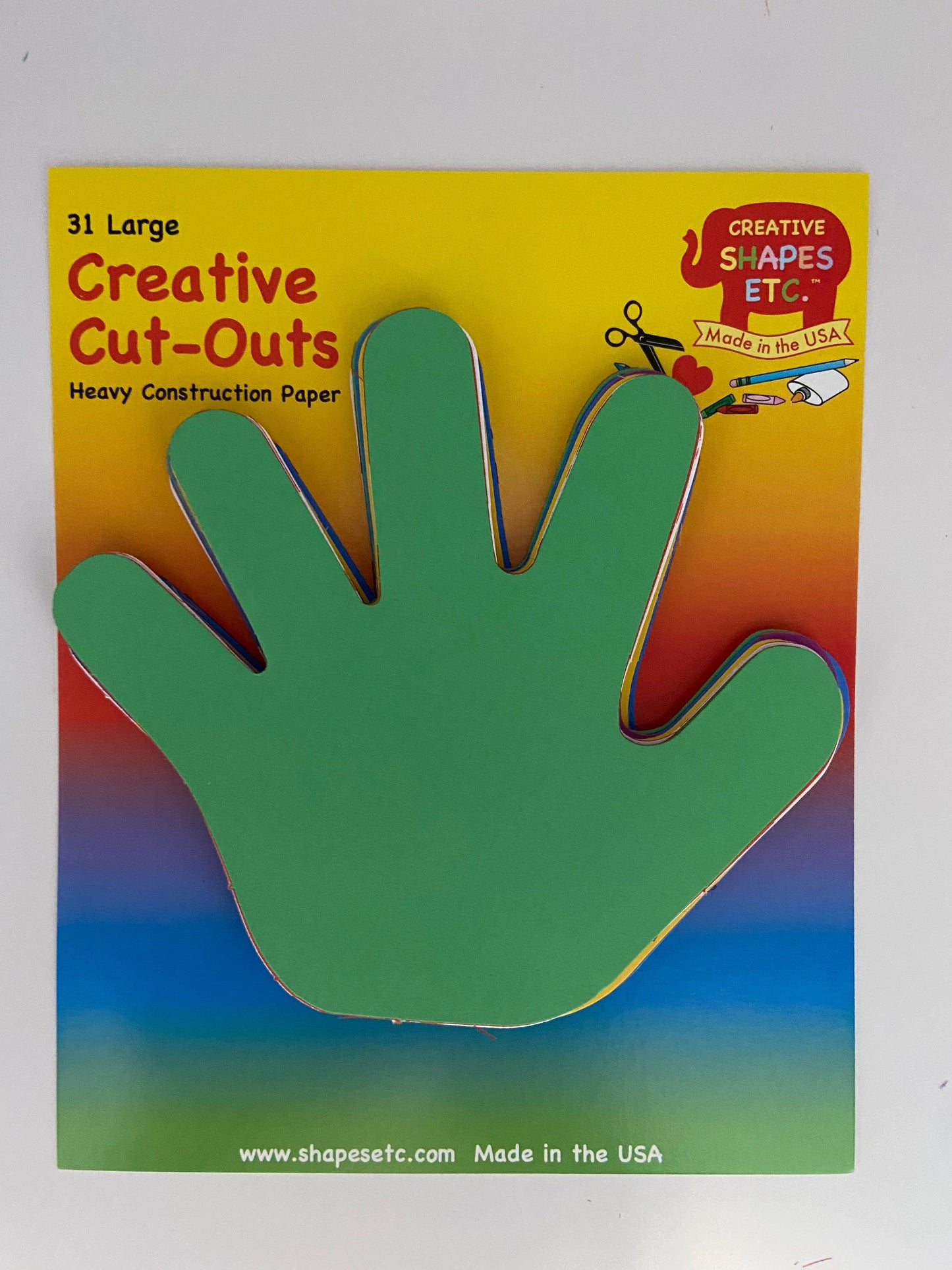 SHAPES ETC. Hand Assorted Color Creative Cut-Outs, 5.5"