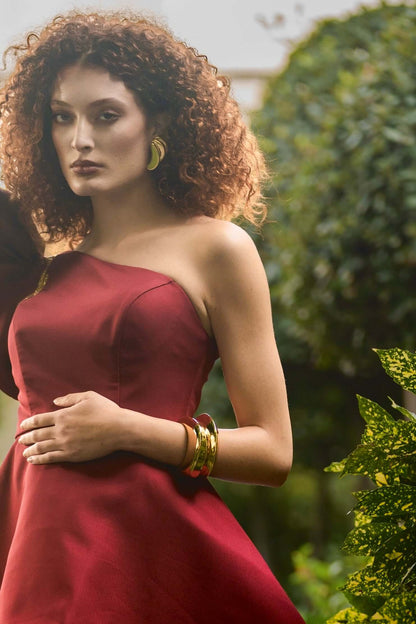 Isa Sculptural Gold Cuff Bracelet