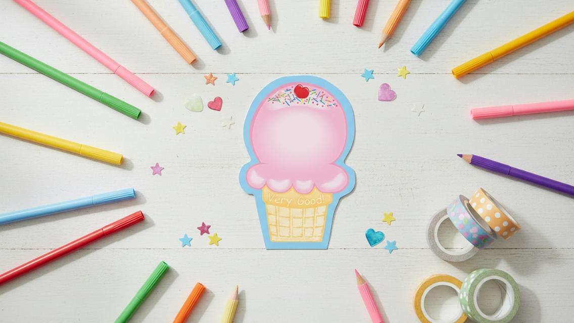 SHAPES ETC. Mini Notepad - Ice Cream Cone
