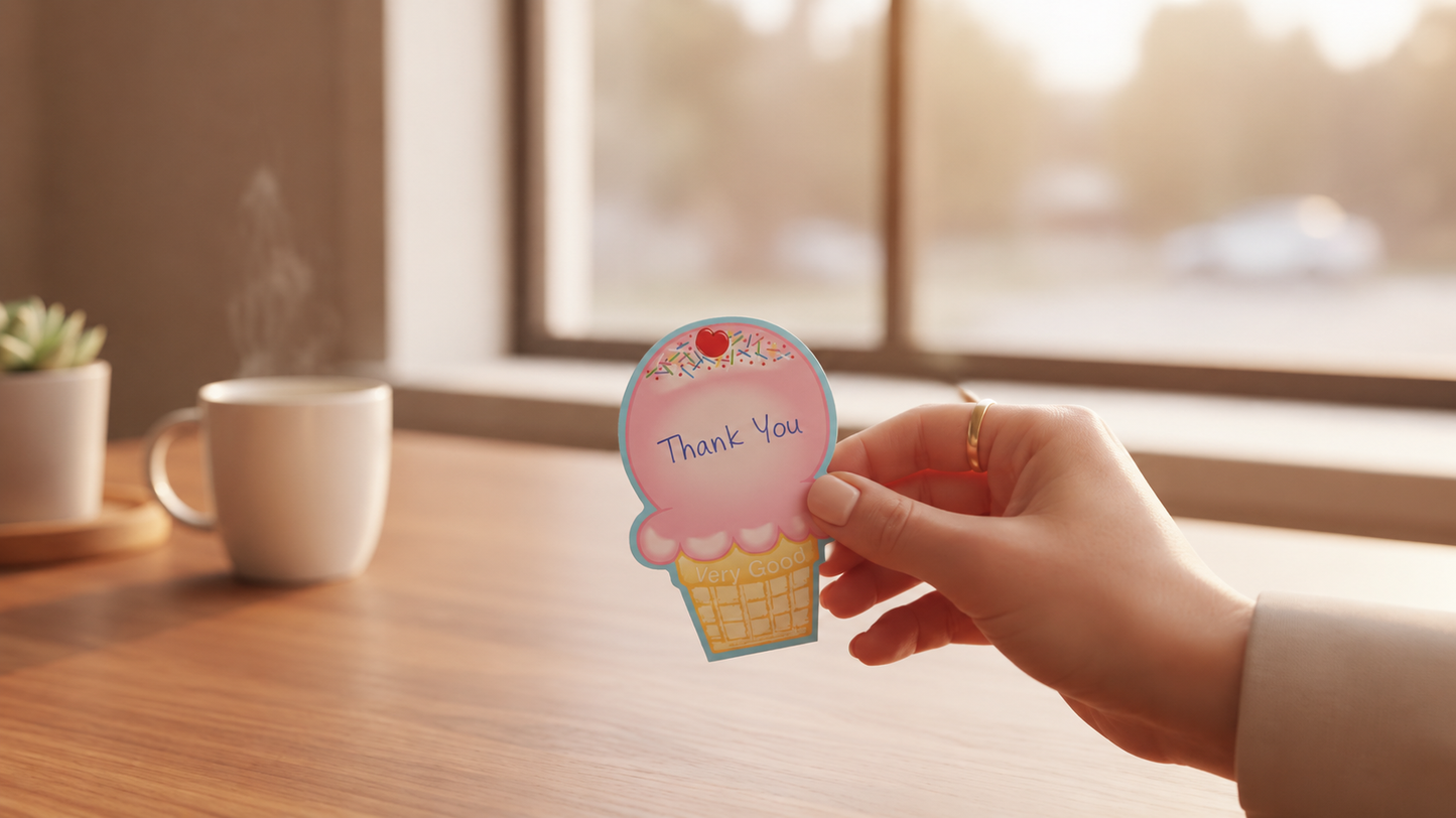 SHAPES ETC. Mini Notepad - Ice Cream Cone