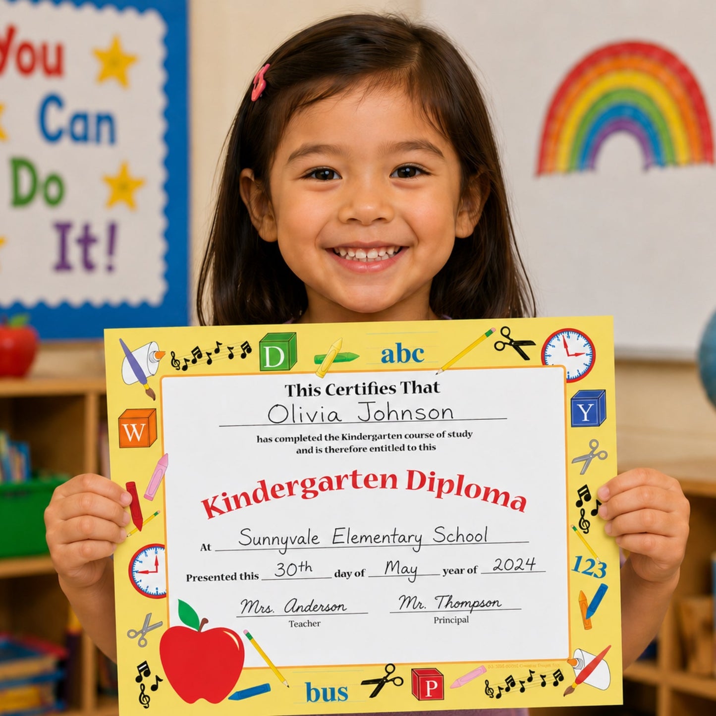 SHAPES ETC. Recognition Certificate - Kindergarten Diploma