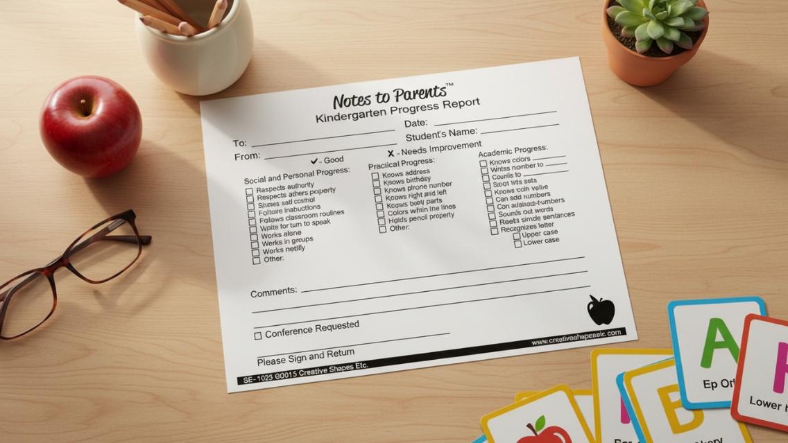 SHAPES ETC. Kindergarten Progress Reports - Notes to Parents