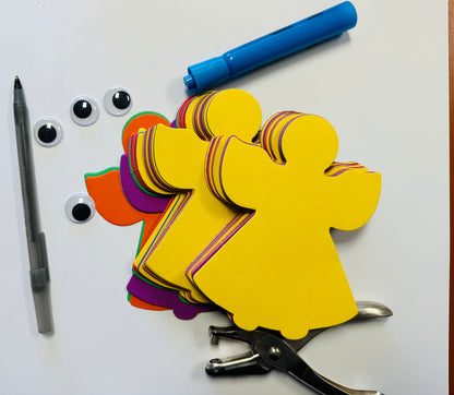 SHAPES ETC.  124 Pcs Angel Cut-Outs -  Large Assorted Color 5.5in