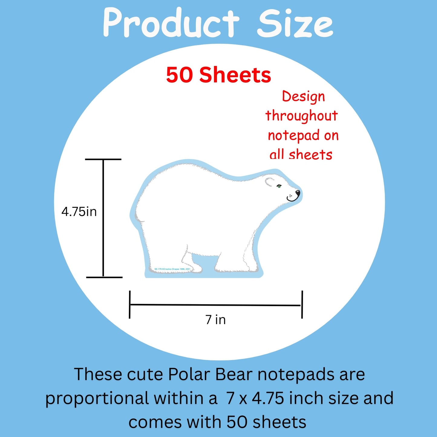 SHAPES ETC. Large Notepad - Polar Bear