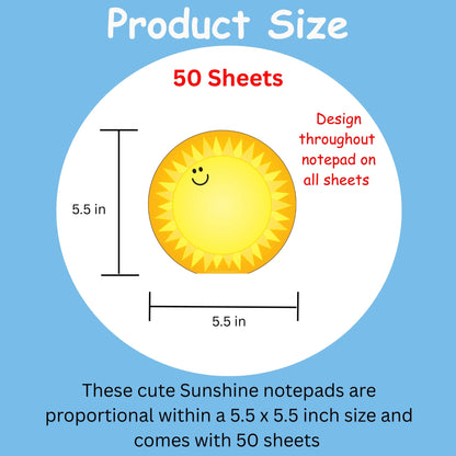 SHAPES ETC. Sunshine Large Notepad -50 sheets