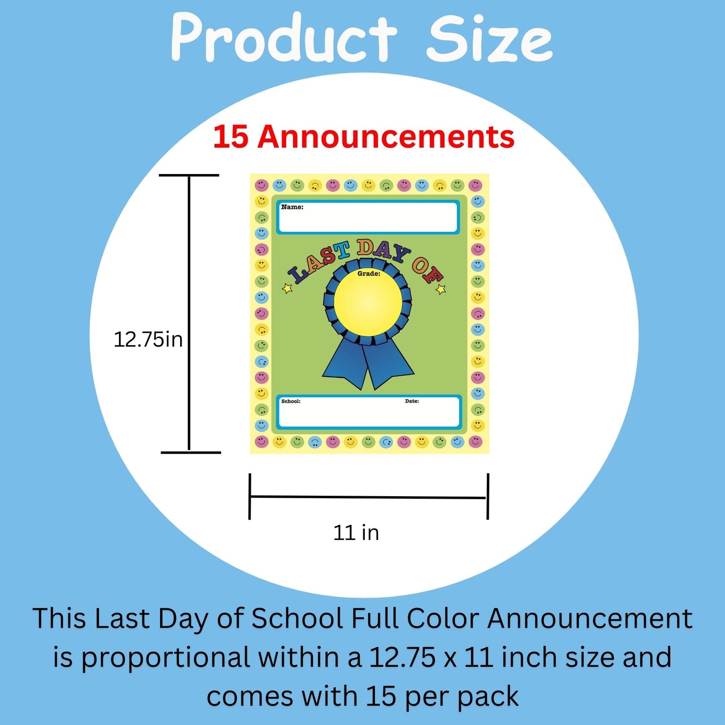SHAPES ETC. Last Day of School Announcement