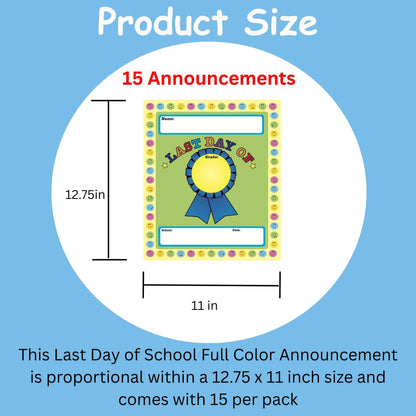 SHAPES ETC. Last Day of School Announcement