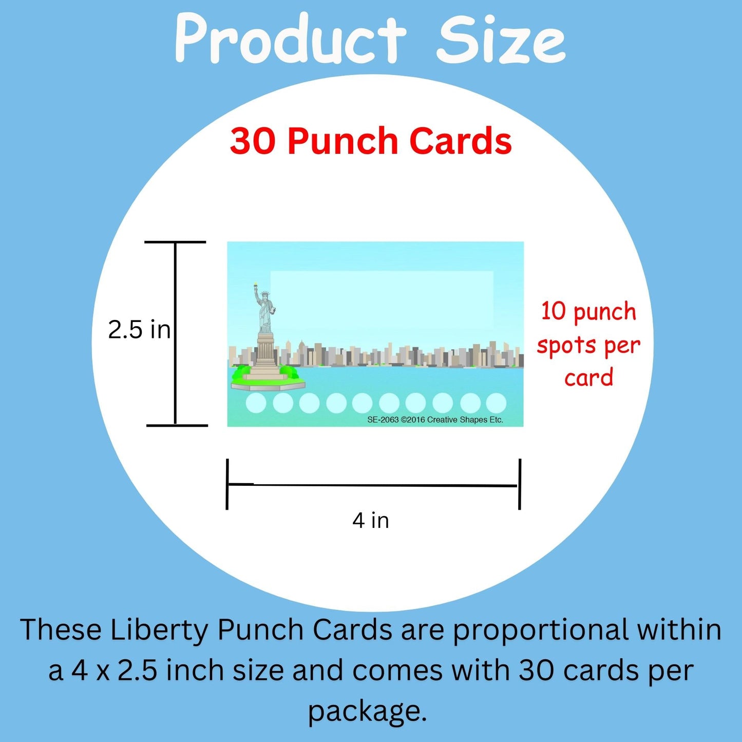 SHAPES ETC. Incentive Punch Cards - Liberty