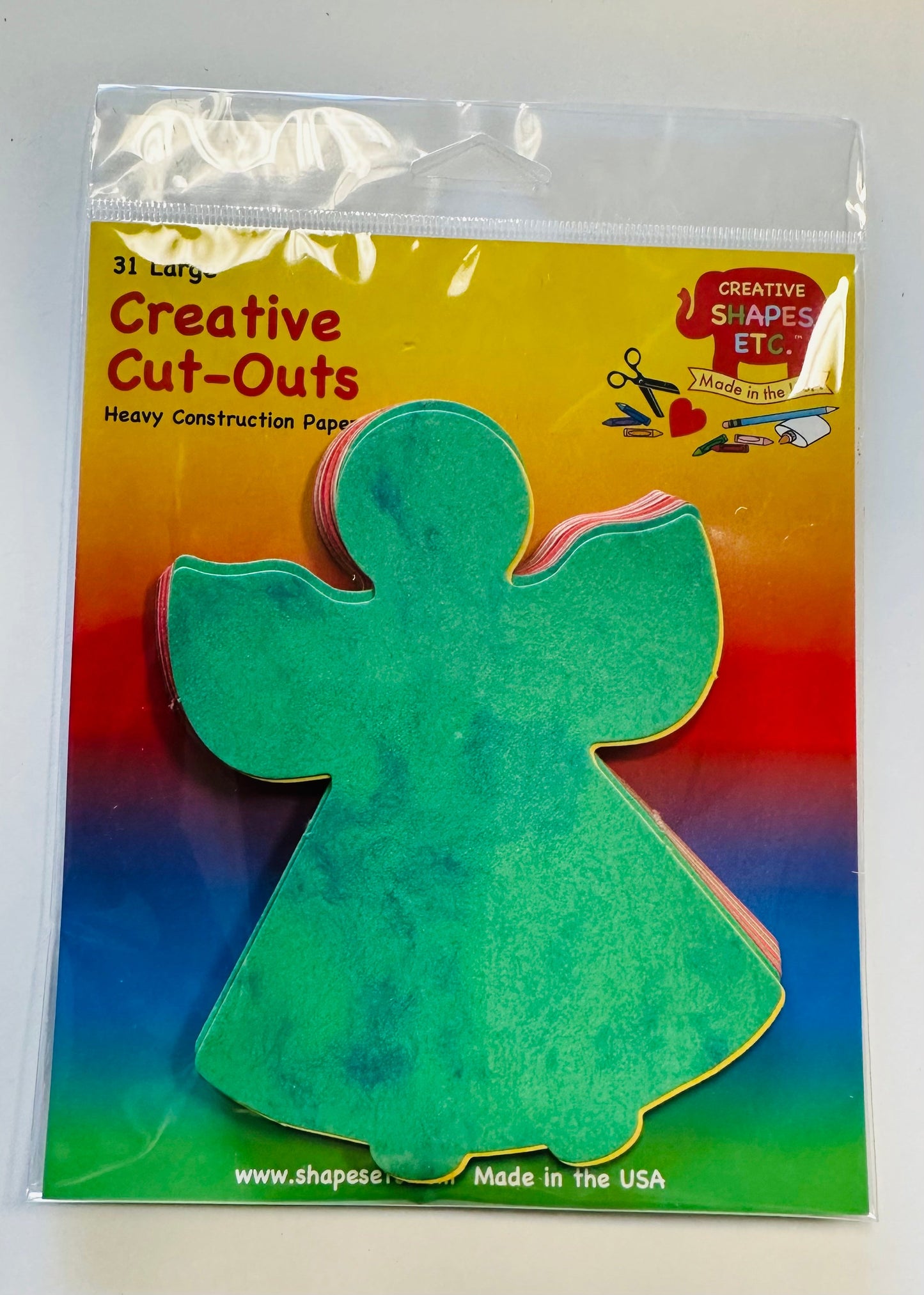 SHAPES ETC.  Angel Cut-Out Large Marble Assorted