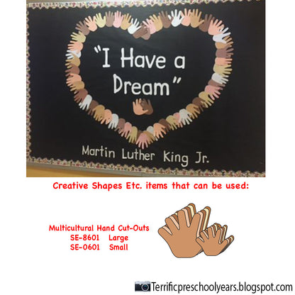 SHAPES ETC. Hand Multicultural Cut-Outs- 5.5"