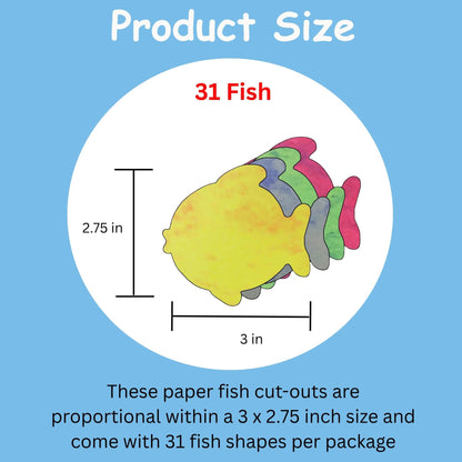 SHAPES ETC.  Fish Marble Assorted Color Creative Cut-Outs- 3”