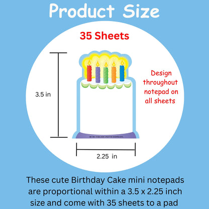 SHAPES ETC. Mini Notepad - Birthday Cake
