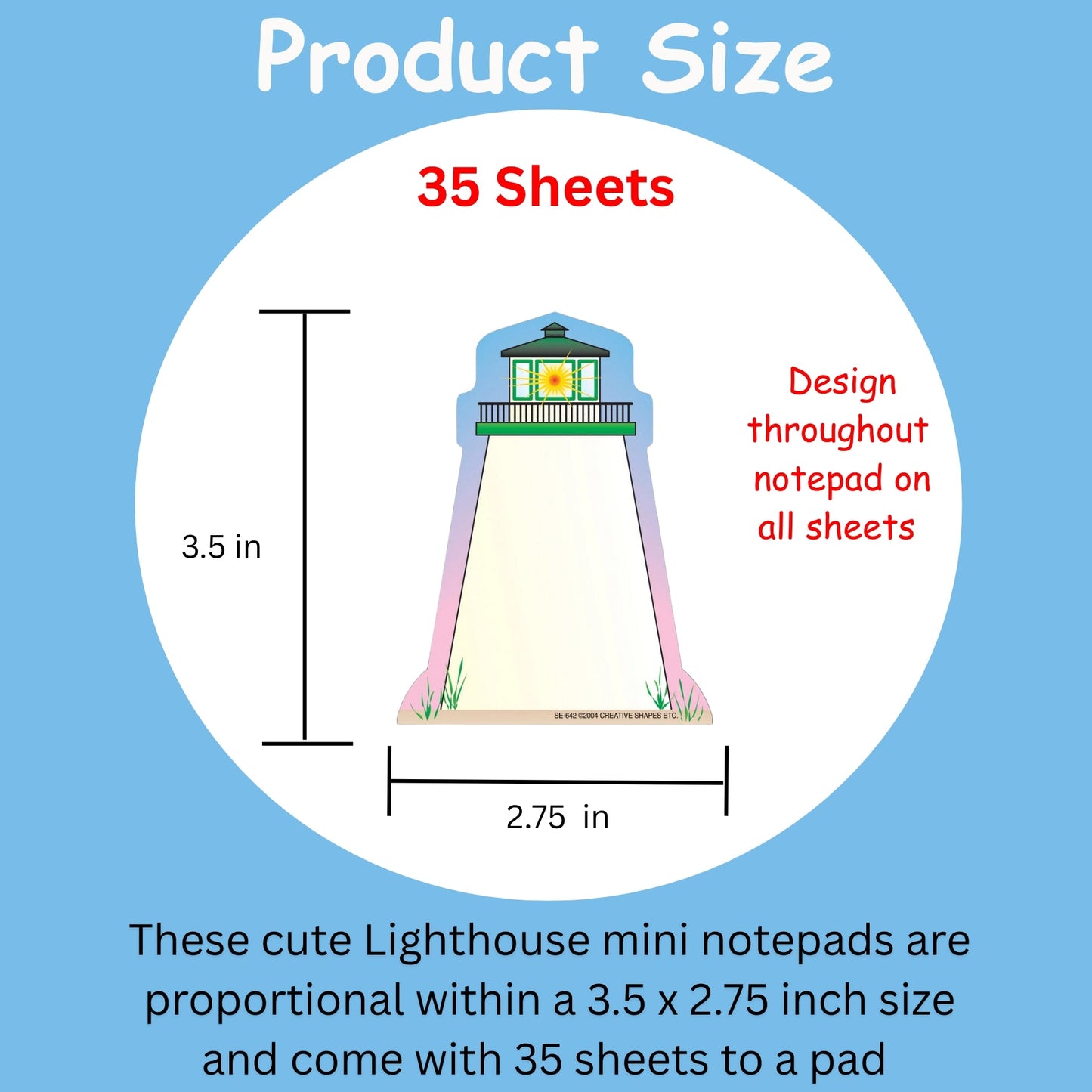 SHAPES ETC. Mini Notepad - Lighthouse