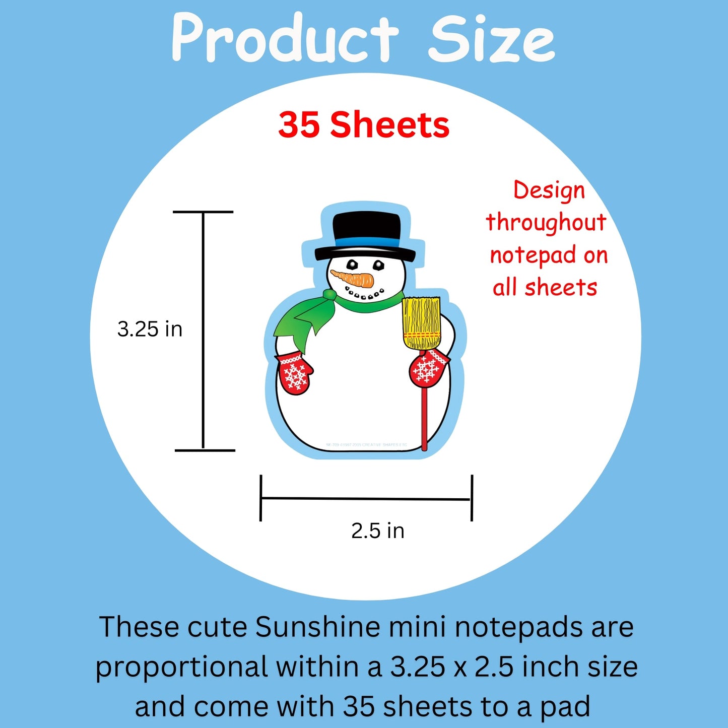 SHAPES ETC. Mini Notepad - Snowman