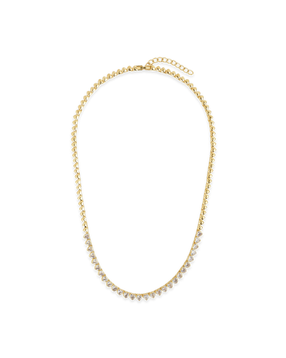 Stephanie Heart CZ Tennis Necklace