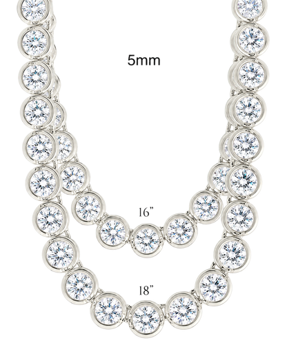 Helene Bezel CZ Tennis Necklace