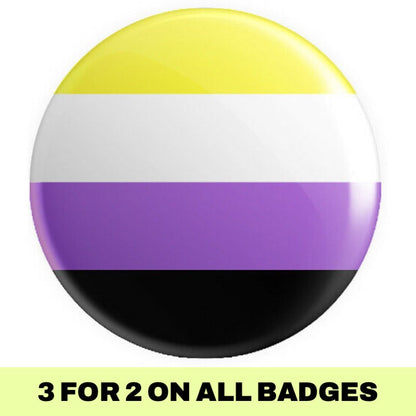 Non-Binary Flag Button Badge