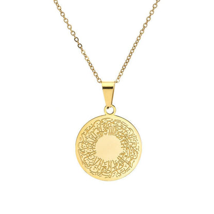 MAC095 Round Titanium Steel Unisex Style Necklace