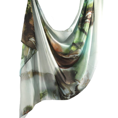 Silk Marble Print Hijab Scarf(MH209)