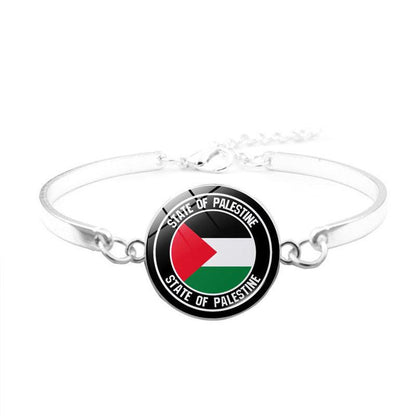 Free Palestine Bracelet | Palestinian Flag Keffiyeh Bracelet (MAC081)