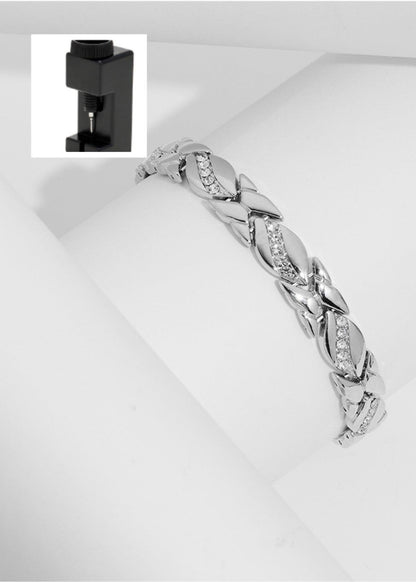 MAC083 Leaf Brushed Creative Magnet Bracelet