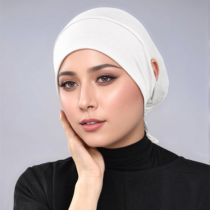 Mercerized Cotton Tie-Back Under Cap with Ear Openings(MH204)