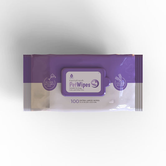 Furry Fresh Pet Wipes - Lavender Scented, 100 Extra Large Wipes - TrendDora