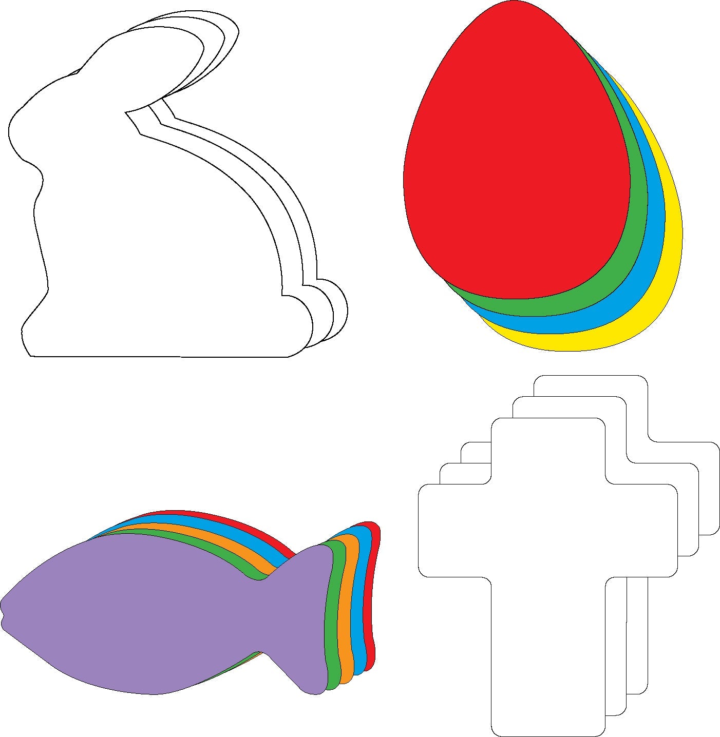 SHAPES ETC. Large Cut-Out Set - Palm Sunday