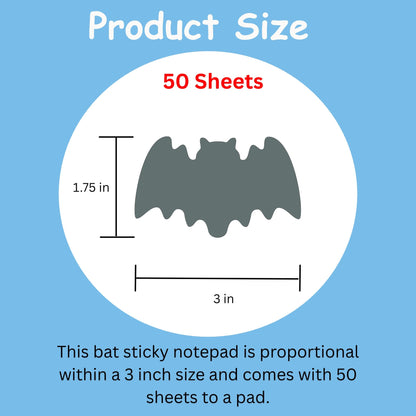 SHAPES ETC. Sticky Shape Notepad - Bat