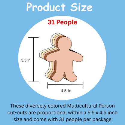 SHAPES ETC. Person Multicultural Creative Cut-Outs- 5.5”