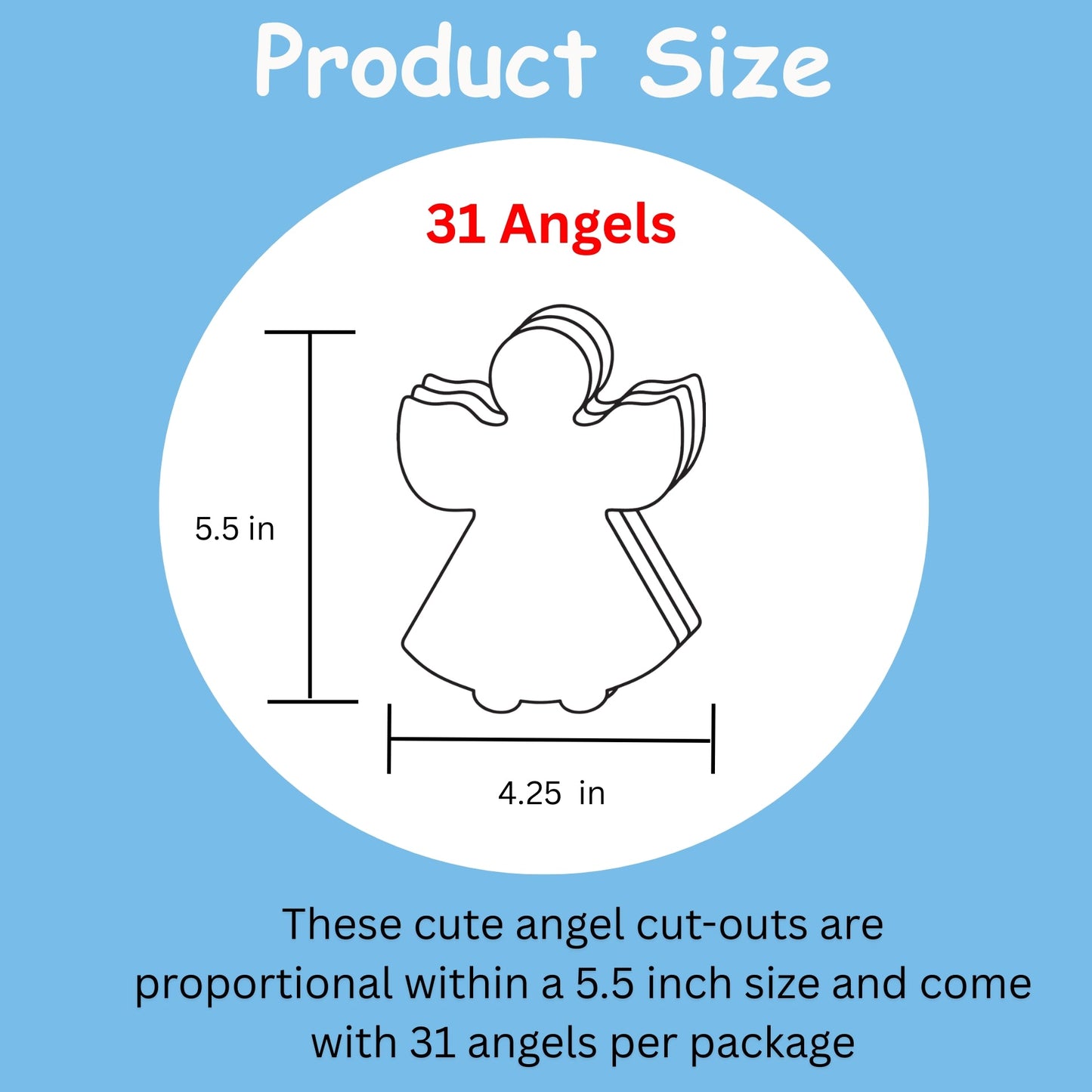 SHAPES ETC. Large Single Color Cut-Out - Angel