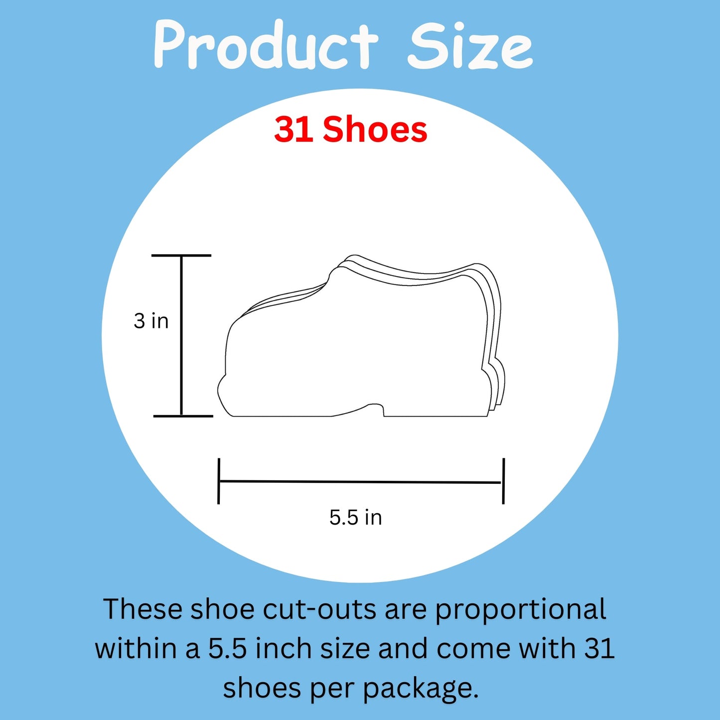 SHAPES ETC. Large Single Color Cut-Out -  Shoe
