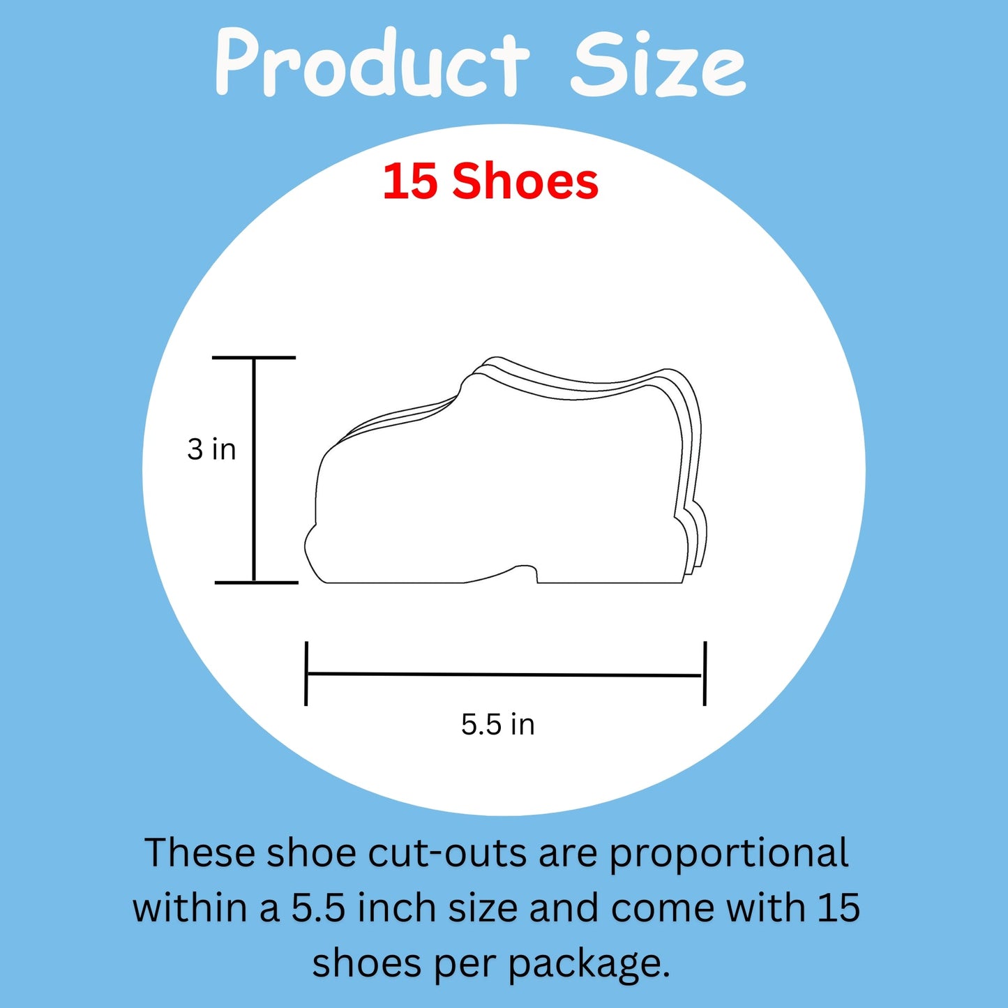 SHAPES ETC. Large Single Color Creative Foam Cut-Outs - Shoe